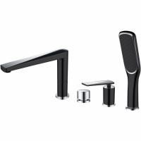 Смеситель врезной на борт ванны VENTURO черный + хром