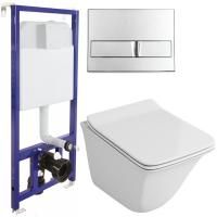 Комплект унитаза Owl 1975 Eter OWLT190203 с инсталляцией Berges Wasserhaus Novum L3 040213 с сиденьем Микролифт и клавишей смыва Хром