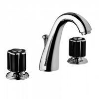 Bongio Fleur Noir Смеситель для раковины на 3отв, цвет хром/черный фарфор