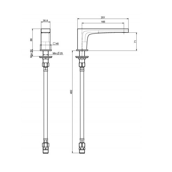 FIMA|Carlo Frattini Fit Излив для монтажа на борт ванны 165мм, цвет: белый матовый FIMA|Carlo Frattini Fit Излив для монтажа на борт ванны 165мм, цвет: белый матовый