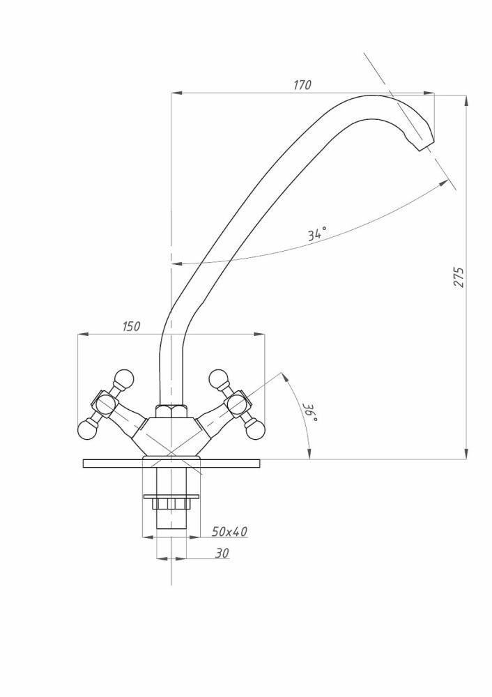 Смеситель для кухни ПСМ-ПРОФСАН PSM-117-89 СТАНДАРТ-Б тип См-МДЦБр, артикул PSM-117-89