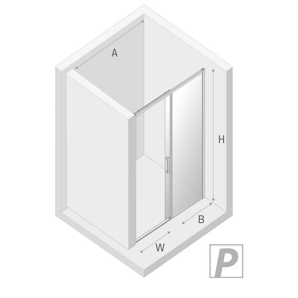 Дверь в нишу NEW TRENDY PRIME BLACK 130х200 1/R D-0323A (черный)