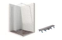 Душевая перегородка Ambassador Walk-in 15031101-ST8, свободный вход, линейный трап, 90см