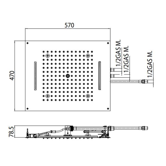 BOSSINI DREAM/3 Верхний душ 570 x 470 mm, 3 режима (дождь, каскад, водопад), с 4 LED (белый), блок питания/управления, цвет: хром BOSSINI DREAM/3 Верхний душ 570 x 470 mm, 3 режима (дождь, каскад, водопад), с 4 LED (белый), блок питания/управления, цвет: хром
