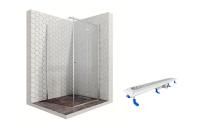 Душевой уголок Ambassador Diamond 12011106R-ST2, квадратный, линейный трап, 100х100