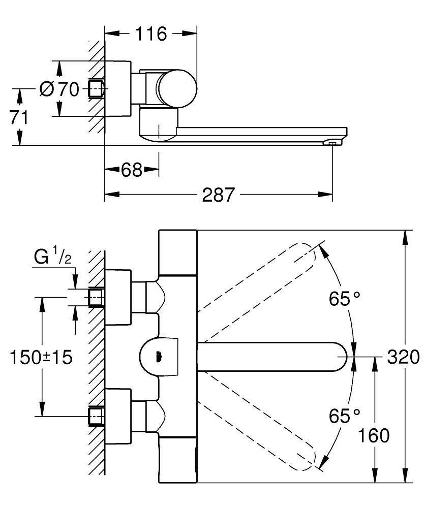 Термостатический инфракрасный смеситель для раковины GROHE Eurosmart CE, хром (36332000) Термостатический инфракрасный смеситель для раковины GROHE Eurosmart CE, хром (36332000)