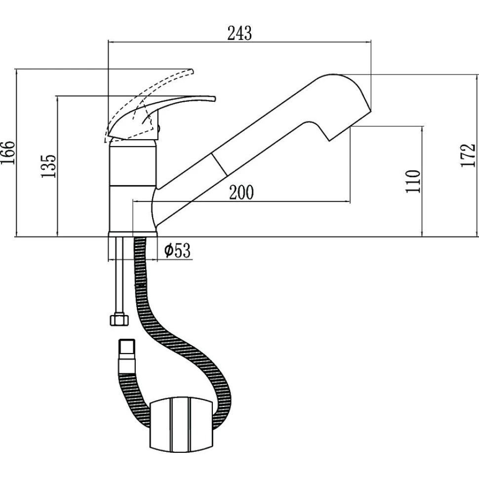 Смеситель для кухни с выдвижной лейкой Fmark FM6003H, черный