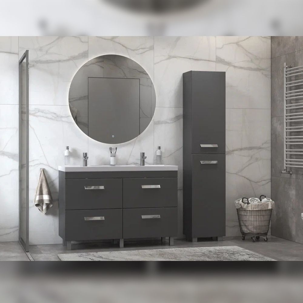 Тумба под раковину напольная Velvex Orlando tn.ORL.CLA.120.4Y графит, 120 см, артикул tn.ORL.CLA.120.4Y графит