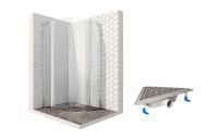 Душевой уголок Ambassador Nord 13011101-ST16, полукруглый, угловой трап, 90х90