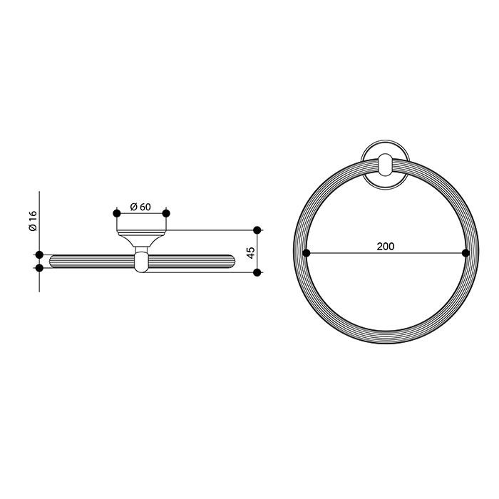 Bongio Fleur Полотенцедержатель-кольцо, 200х45 мм, цвет золото 24к. Bongio Fleur Полотенцедержатель-кольцо, 200х45 мм, цвет золото 24к.