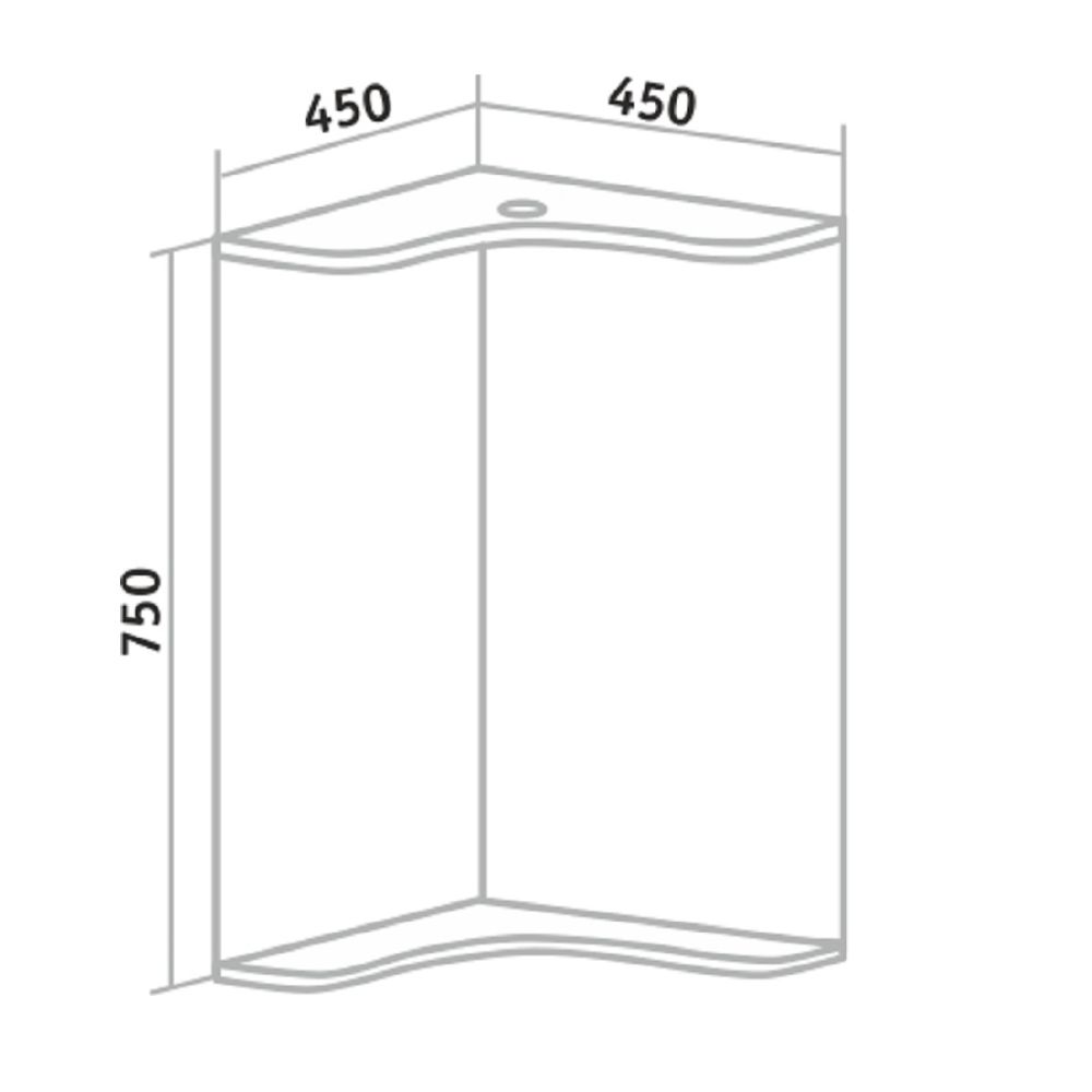 Зеркало Runo угловое Классик 65  (УТ000004163), артикул УТ000004163