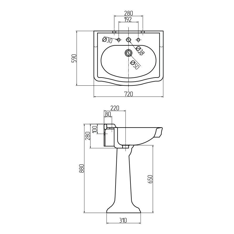 AUGUSTA Колонна тюльпана, керамика белая