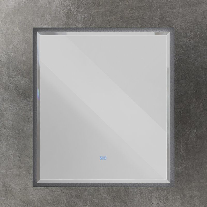 INTERNI Интерьерное зеркало с контурной подсветкой, сенсорным выключателем и подогревом CZR-SPC-INT-1000-900-LED-TCH-WARM-TIT, 1000x900, Титан, артикул CZR-SPC-INT-1000-900-LED-TCH-WARM-TIT