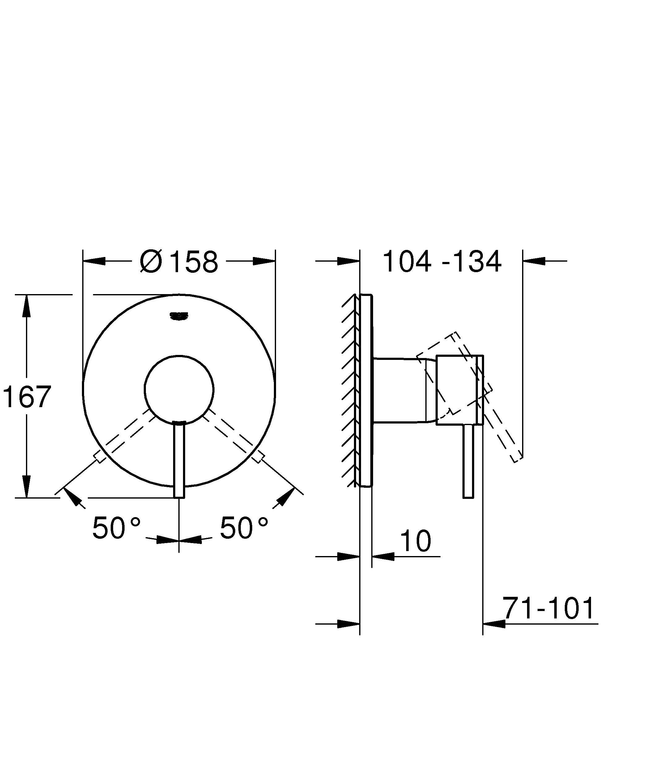 Смеситель однорычажный для душа GROHE Atrio New, круглая розетка, cуперcталь (24065DC3) Смеситель однорычажный для душа GROHE Atrio New, круглая розетка, cуперcталь (24065DC3)