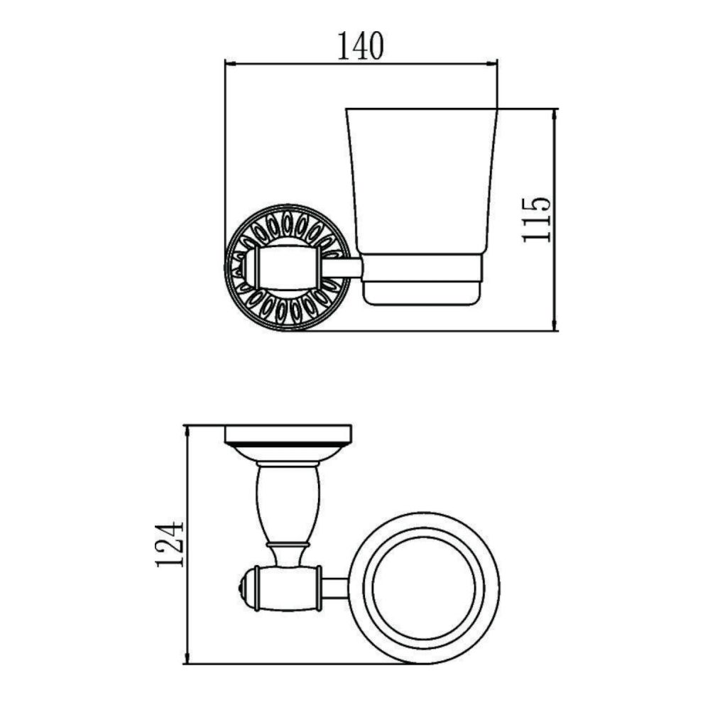 Стакан для ванной комнаты Savol S-006658C, бронза