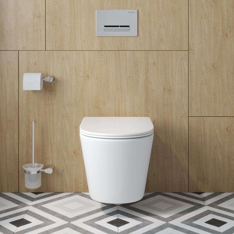 TRE-TOR Унитаз подвесной, безободковый, с системой смыва "Торнадо", с сиденьем soft close, BB5180CH-TOR/SC, артикул BB5180CH-TOR/SC