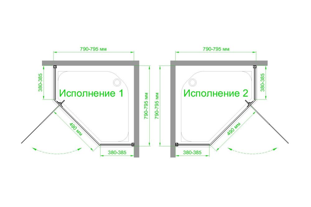 Душевое уголок FATO RB 80TR-T-CH 80х80х200 (прозрачное), артикул RB80TR-T-CH FATO