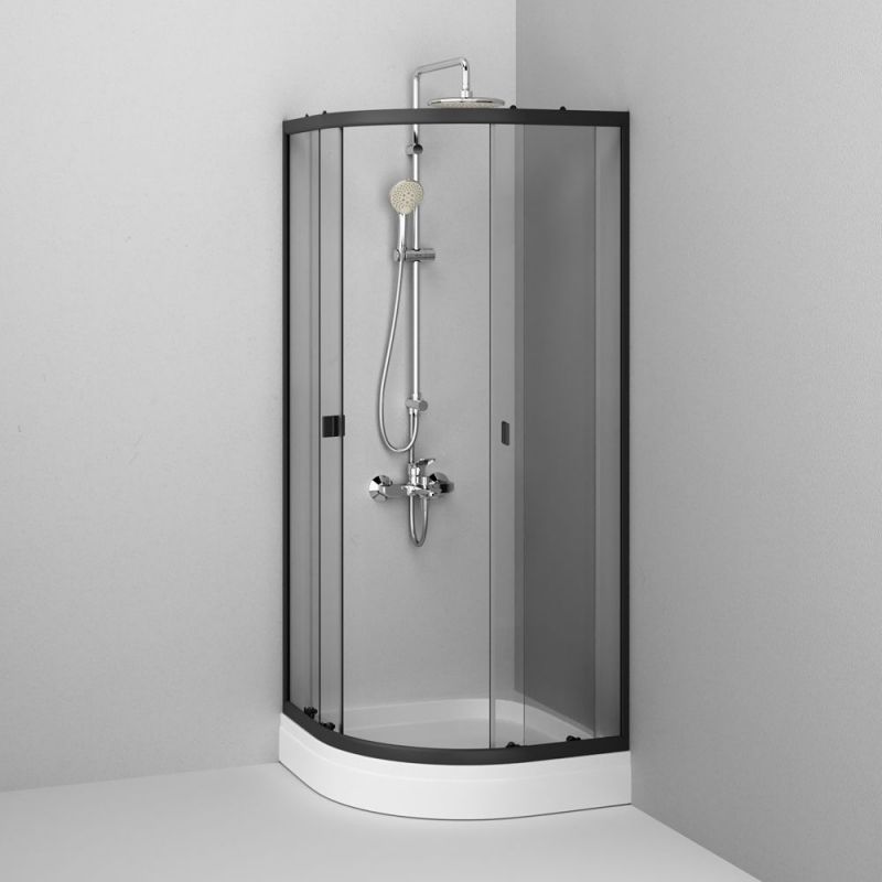 Душевой уголок AM.PM X-Joy Twin Slide 80x80 W88E-205-080BT с поддоном профиль Черный стекло прозрачное Душевой уголок AM.PM X-Joy Twin Slide 80x80 W88E-205-080BT с поддоном профиль Черный стекло прозрачное