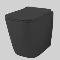 ARTCERAM A16 Унитаз напольный ТУРБО СМЫВ THE REEL 36х52 см, цвет черный матовый/покрытие Saniglaze
