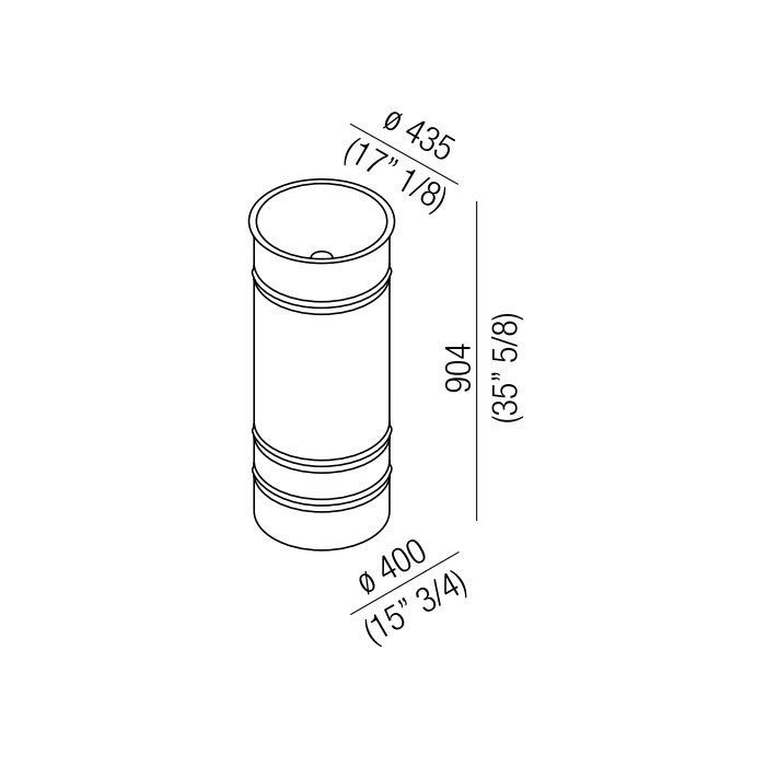 Agape Vieques Раковина напольная d43.5x90.4 см, круглая, без отв., выпуск в пол, цвет: белый Agape Vieques Раковина напольная d43.5x90.4 см, круглая, без отв., выпуск в пол, цвет: белый