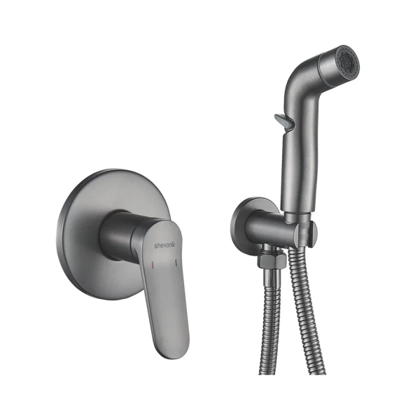 Гигиенический душ со смесителем Shevanik S4305T, оружейная сталь