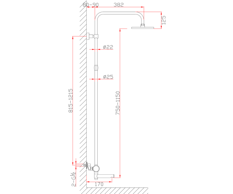 Душевая система Bronze de Luxe AVANTGARDE 2039H, черный, артикул 2039H