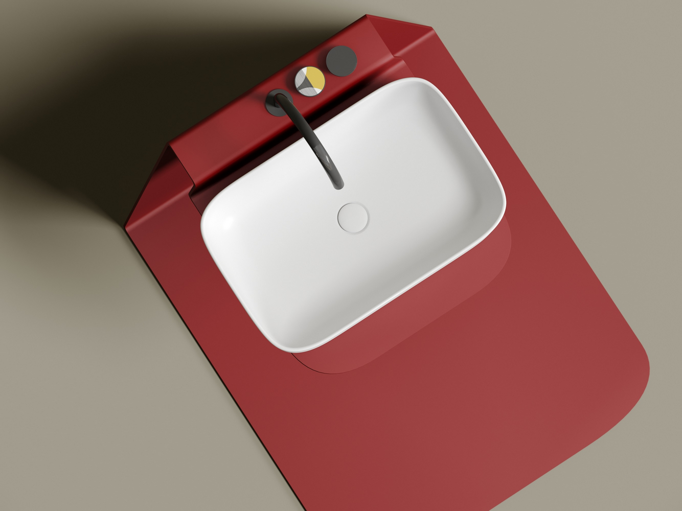 Умывальник чаша накладная прямоугольная (цвет Белый Матовый) Элемент (Element) 605x380x150мм, артикул CN6053MW