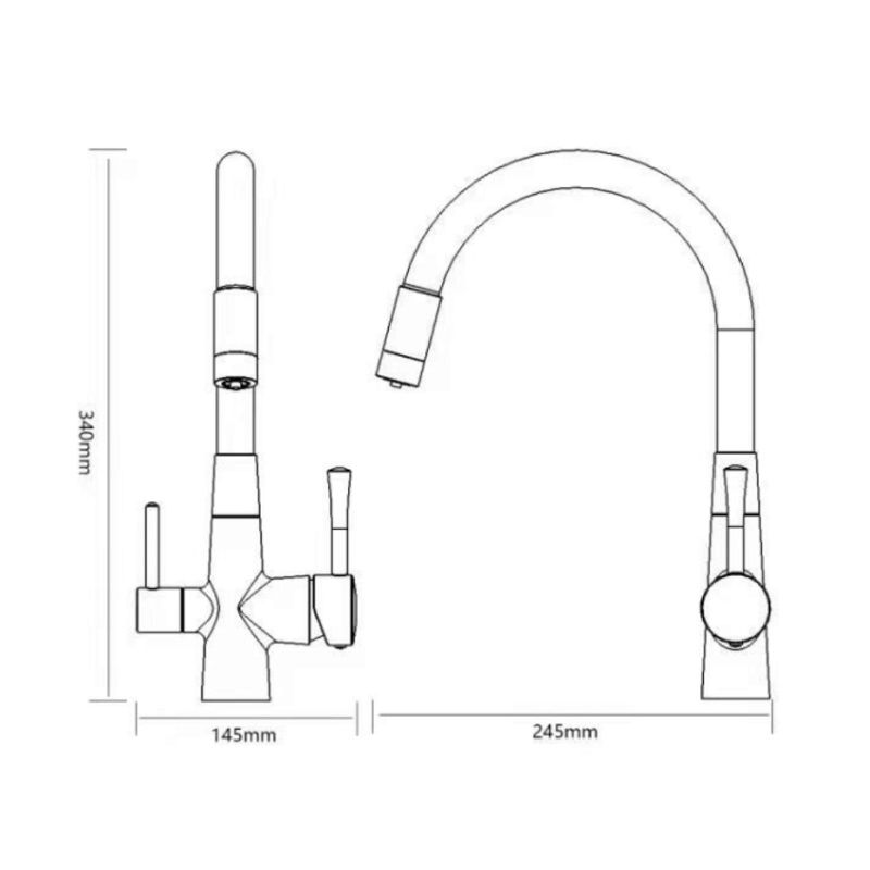 Смеситель для кухни с подключением к фильтру Savol S-L1806H-01, черный