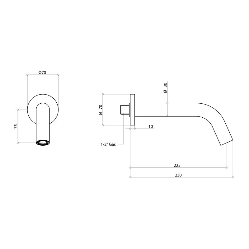 Bongio Time 2020 Излив для ванны из нержавеющей стали