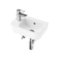 Комплект 4 в 1 Lavinia Boho One 21510473, подвесная фарфоровая раковина 37 см, смеситель, латунный сифон, угловые вентили 2 шт.