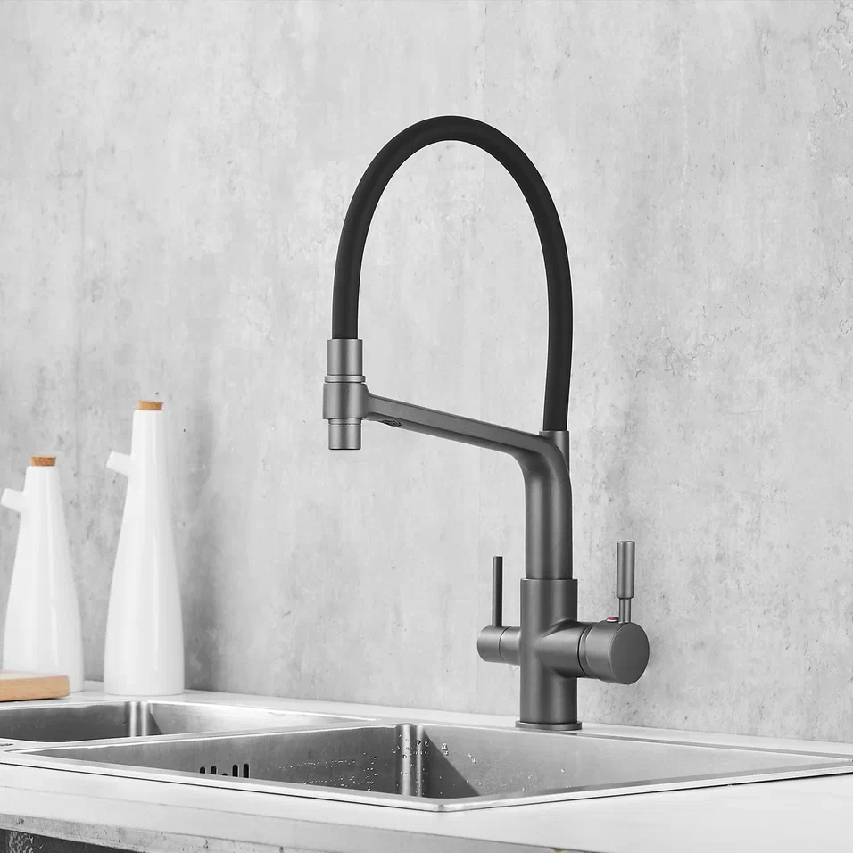 Смеситель для кухни Rose R658Y, пепельный