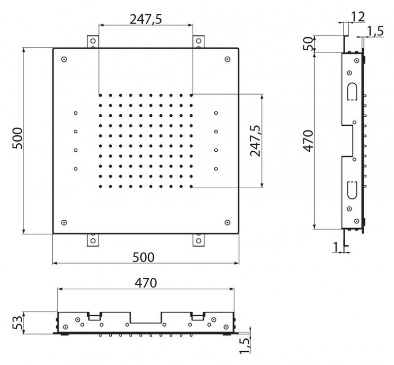 Верхний душ встраиваемый CEZARES CZR-SDU1-50