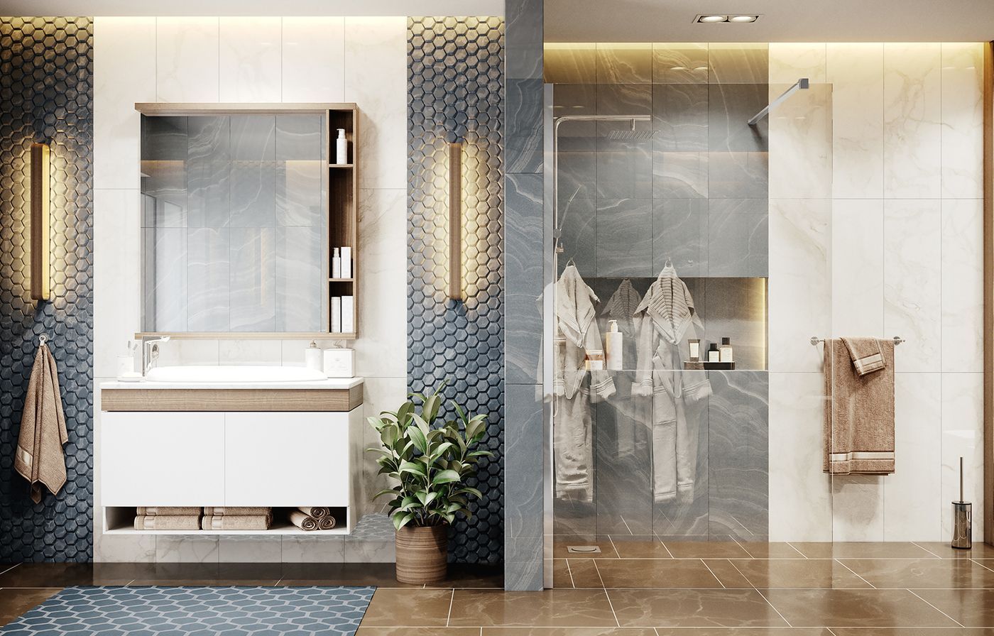 Душевая перегородка Ambassador Walk-in 15031101-ST9, свободный вход, линейный трап, 90см