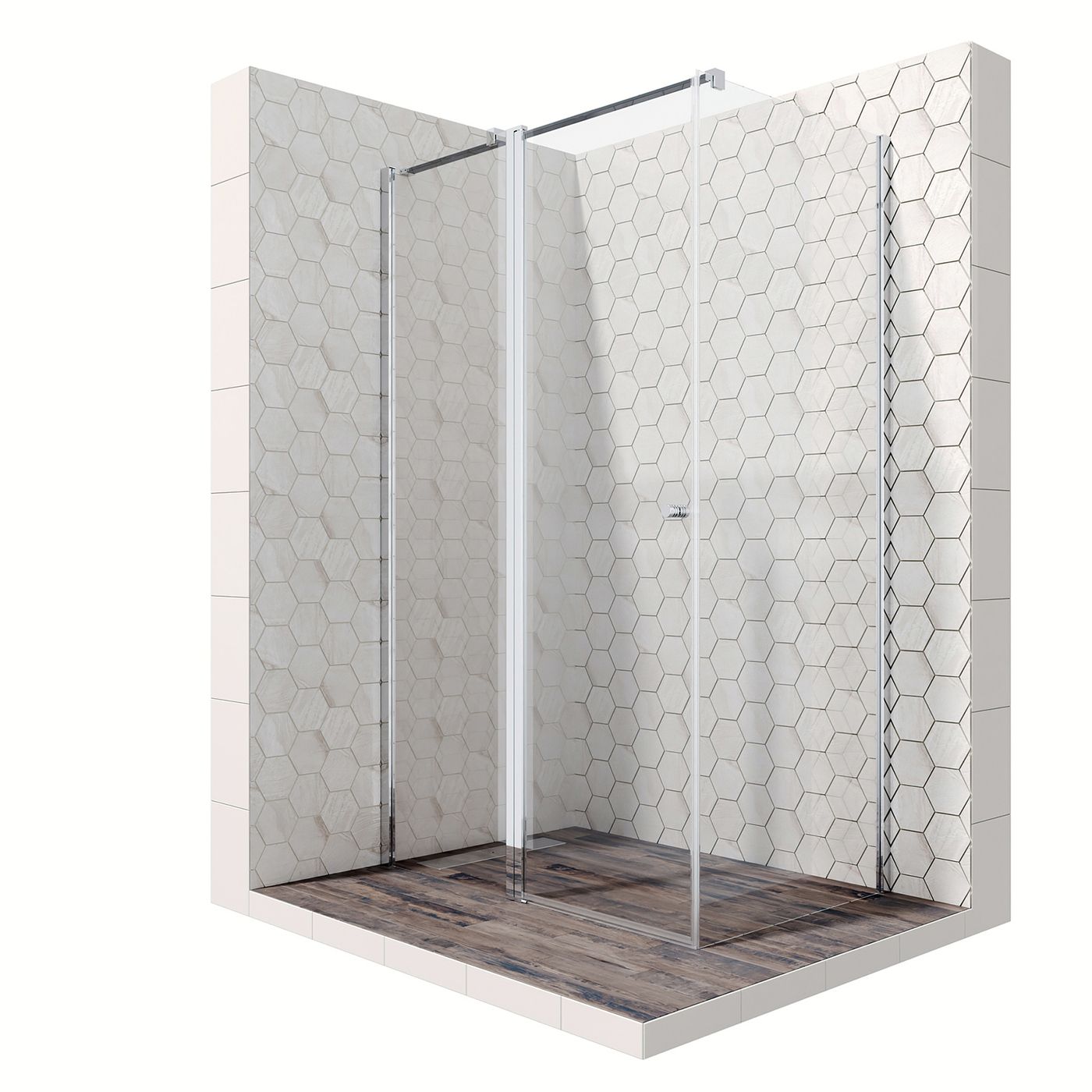 Душевой уголок Ambassador Nord 13011107-ST2, прямоугольный, линейный трап, 120х80