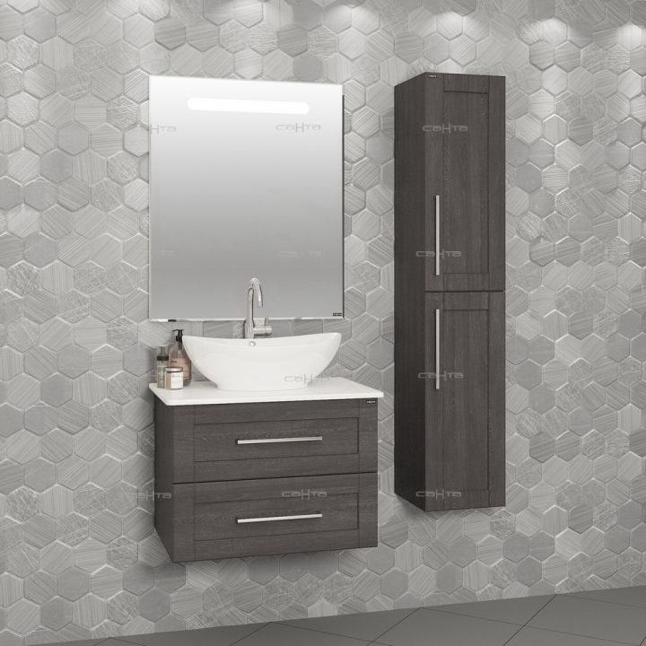 Тумба с раковиной СанТа Венера 70 221010 подвесная Дуб шале графит Тумба с раковиной СанТа Венера 70 221010 подвесная Дуб шале графит
