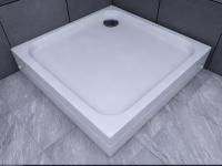 Душевой поддон (с ножками) из литого мрамора 90*90 квадратный, гладкое дно Душевой поддон (с ножками) из литого мрамора 90*90 квадратный, гладкое дно