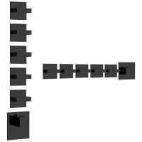 Gessi Rettangolo Встраиваемый термостат, подключение на 3/4”, с 5ю независимыми выходами(внешние части), цвет: черный