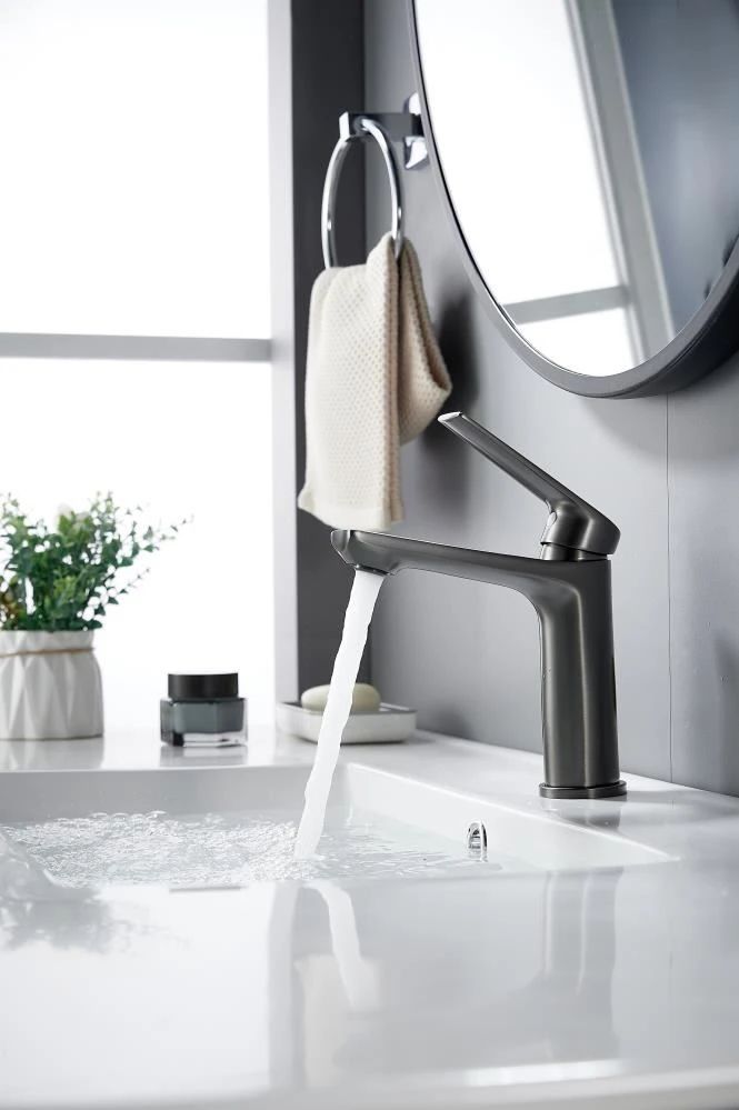 Cмеситель для раковины Knotlor KN-60/GM, оружейная сталь, артикул KN-60/GM