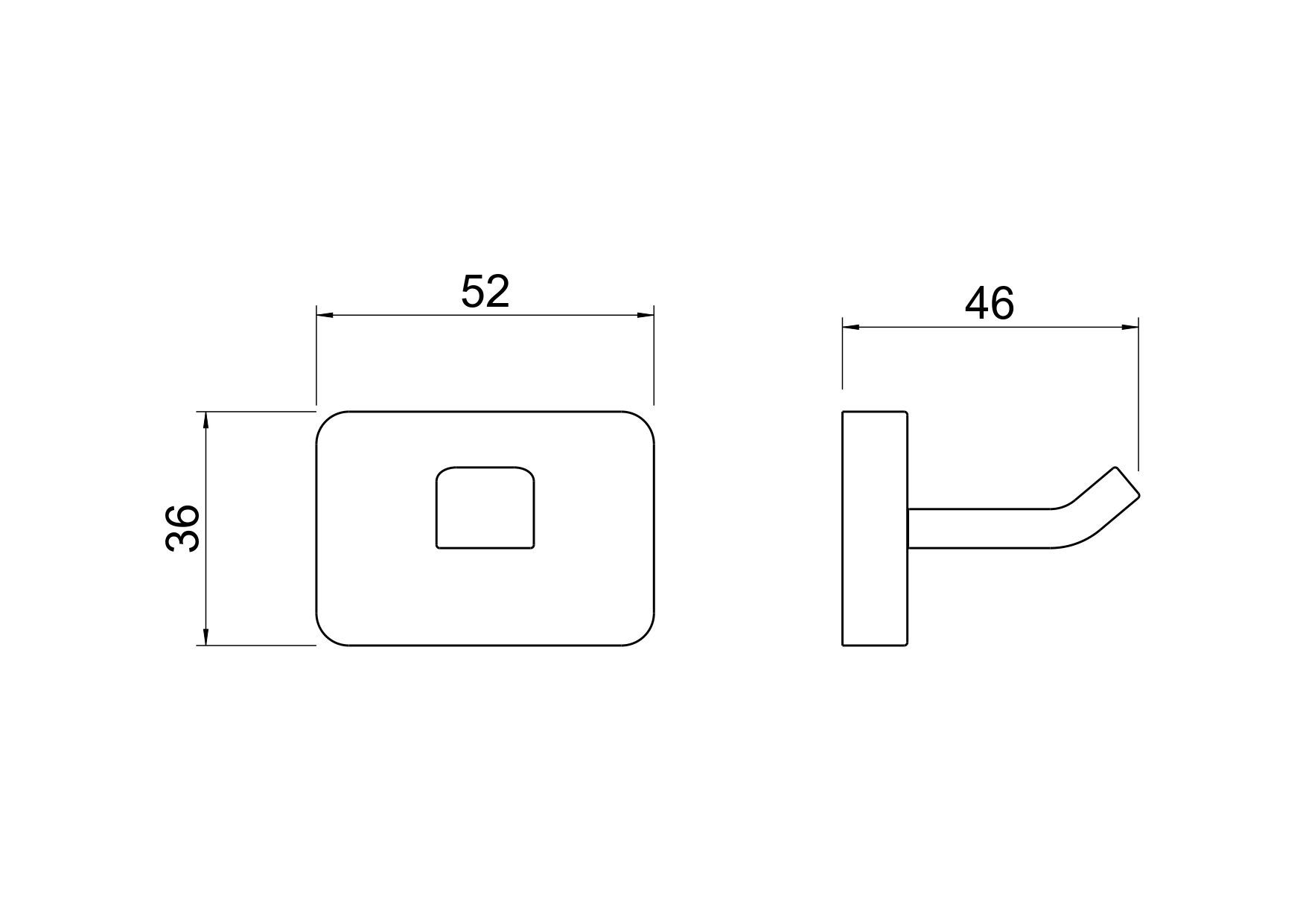 Крючок AQUATEK, матовый черный AQ4301MB ЛИБРА Крючок AQUATEK, матовый черный AQ4301MB ЛИБРА
