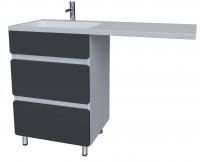 Тумба напольная "Корделия 60", 2 ящ., ст/м., серая, Kamilla 120