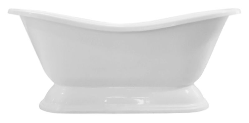Ванна из искусственного камня Эстет Бостон 180x74 на подиуме Белая