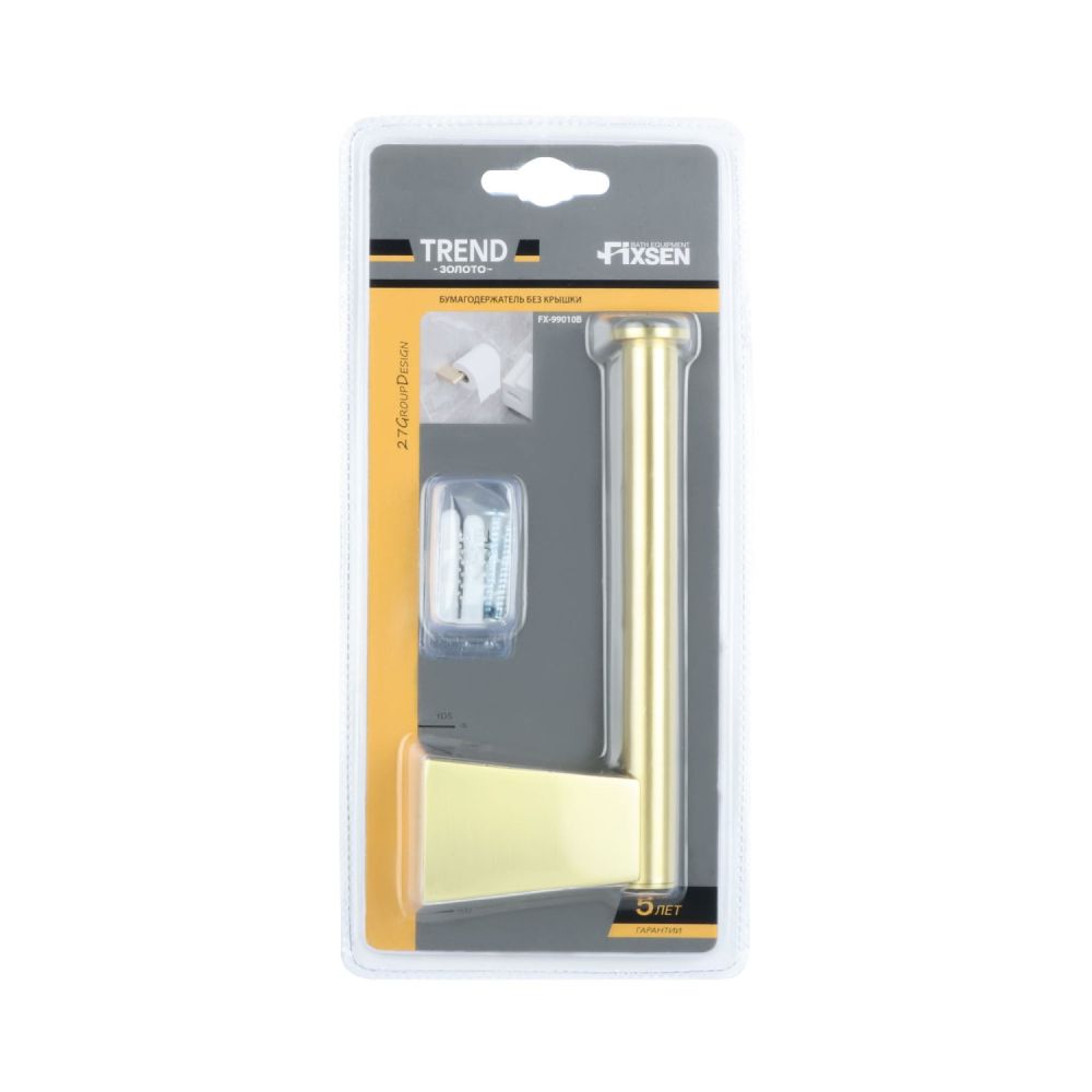 Держатель для туалетной бумаги FIXSEN TREND GOLD FX-99010B, матовое золото, артикул FX-99010B