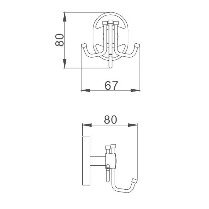 Крючок для ванной комнаты Haiba HB1905-3, хром