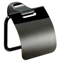 Gedy Stelvio, бумагодержатель с крышкой, цвет черный матовый