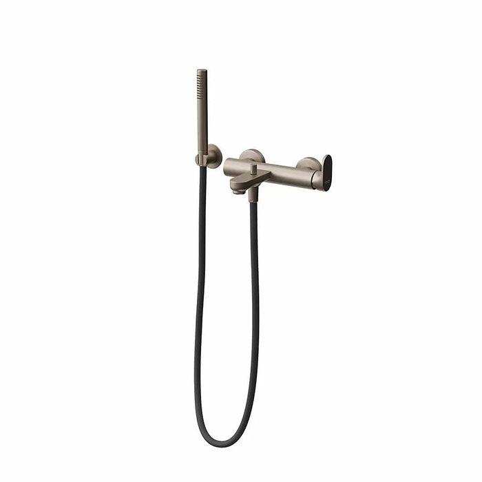 Ручной душ OLE с держателем для лейки и шлангом без выхода для подачи воды, золотой атласный