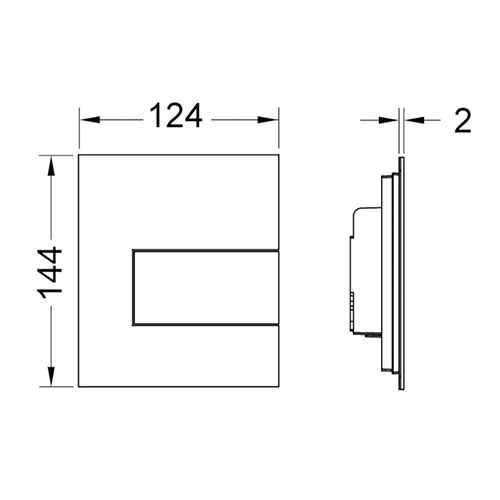 TECEsquare Urinal, хром глянцевый