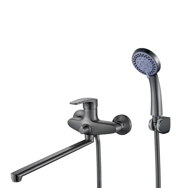 Смеситель для ванны Shevanik S5022T, оружейная сталь