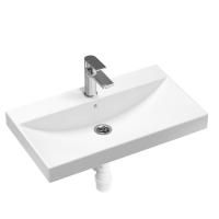 Комплект 3 в 1 Lavinia Boho Bathroom Sink 21510372, врезная фарфоровая раковина 80 см, смеситель, пластиковый сифон