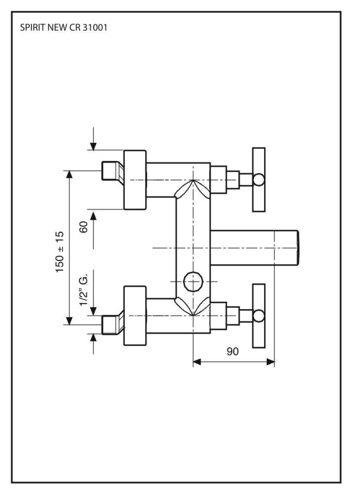 Emmevi Spirit New, двухвентильный смеситель для ванны без набора для душа, цвет хром