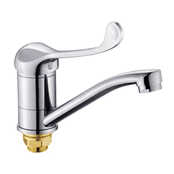 Смеситель для кухни с хирургической ручкой Сантаком stOMEGA 4479, хром